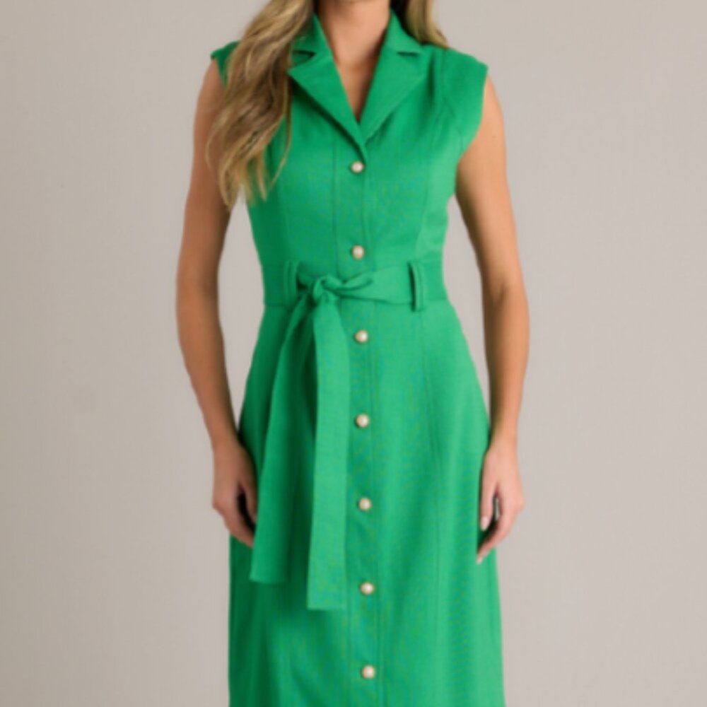 NEW Prosperina Jacqueline Midi Dress – Grass Green